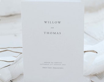 Classic and Elegant Order of Service - Printed Order of Service wedding program