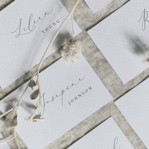 tarjetas con nombres de mesa, tarjetas de lugar para bodas, nombres para bodas