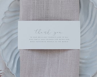 Wedding Napkin Holder cards- Wedding Note Cards - Wedding Belly Bands - Napkin Ring Wrap