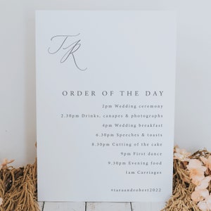 Order of Events wedding sign - wedding venue sign - Order of the Day Wedding Sign
