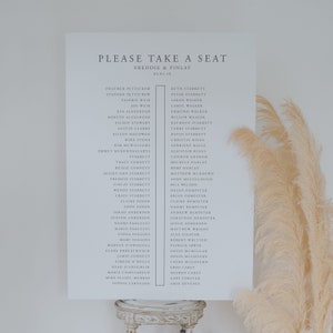Elegantly Simple Table Plan Seating Chart featuring Calligraphy Style Fonts Wedding Seating Plan image 7