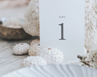 Simple wedding table number cards - Table Name Cards