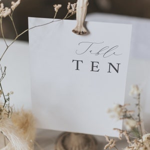 Tarjetas con números de mesa - Números de mesa impresos - Decoración de mesas para bodas