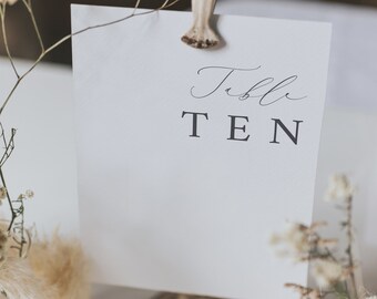 Table Numbers Cards - Printed Table Numbers - Wedding Table Decor