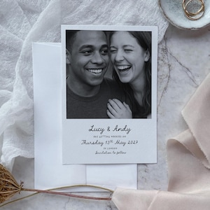 Printed Polaroid Save the Date Cards | Personalised Save the Dates Photo | Minimalist Wedding Announcement with Personal Touch