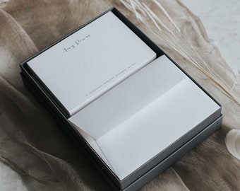 Correspondence cards with calligraphy style font - Personalised stationery gift. Note card set.