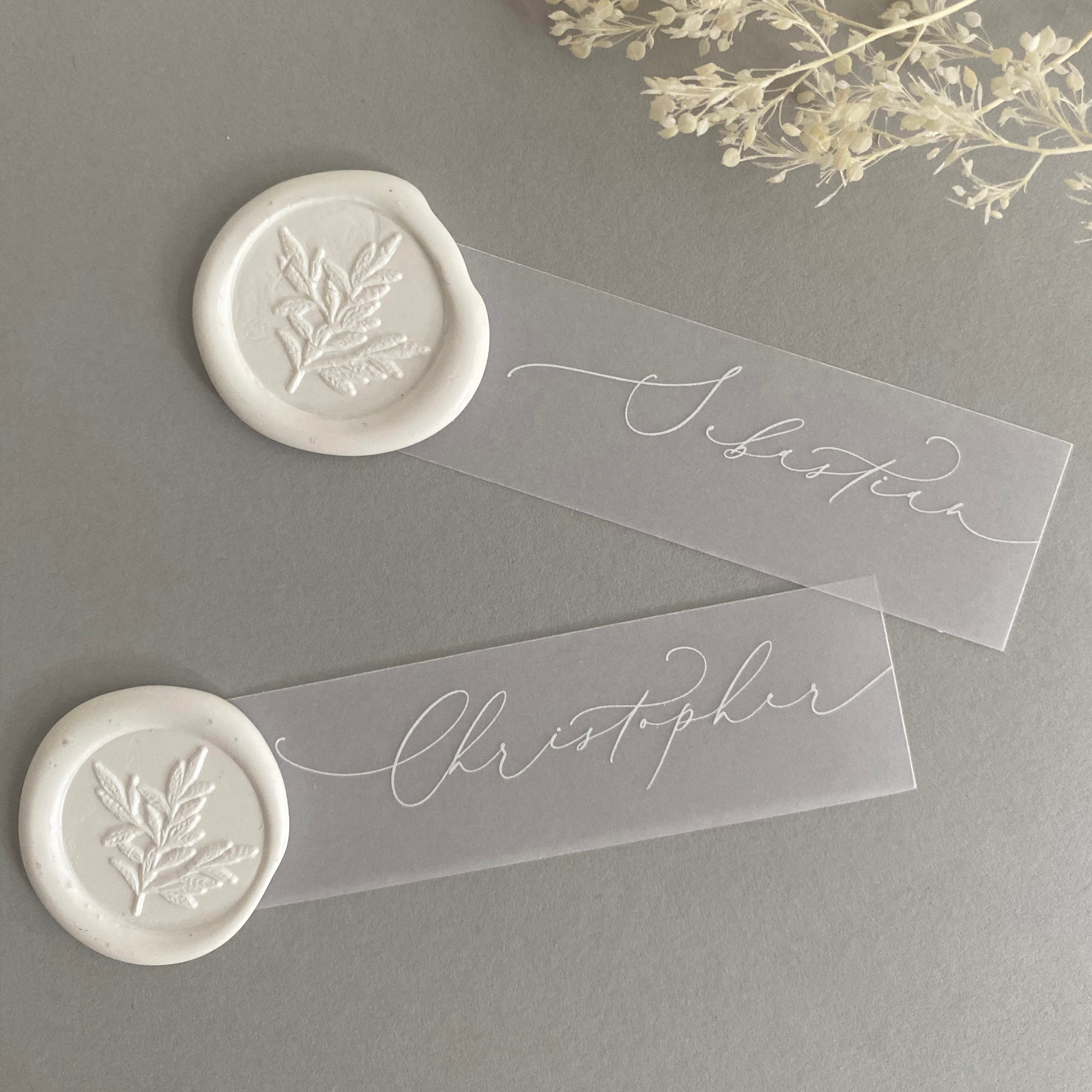 Wedding Name Tags - Vellum Place Transparent Tag