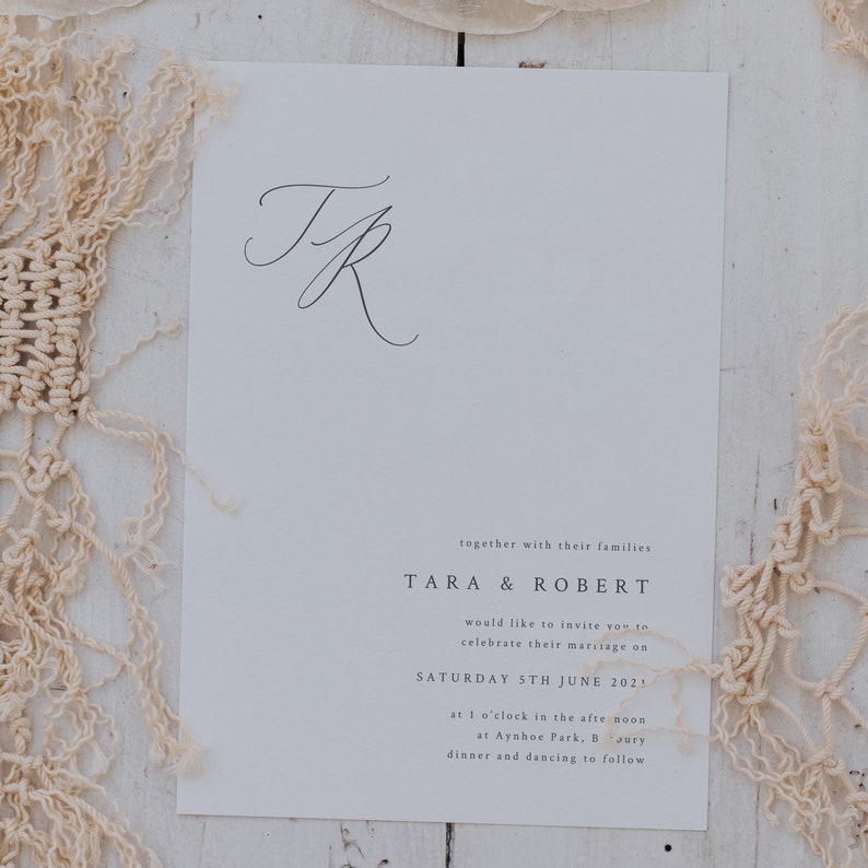 Modern wedding invite. Timeless and Elegant wedding invitation. Simple and Stylish wedding invitations. image 3