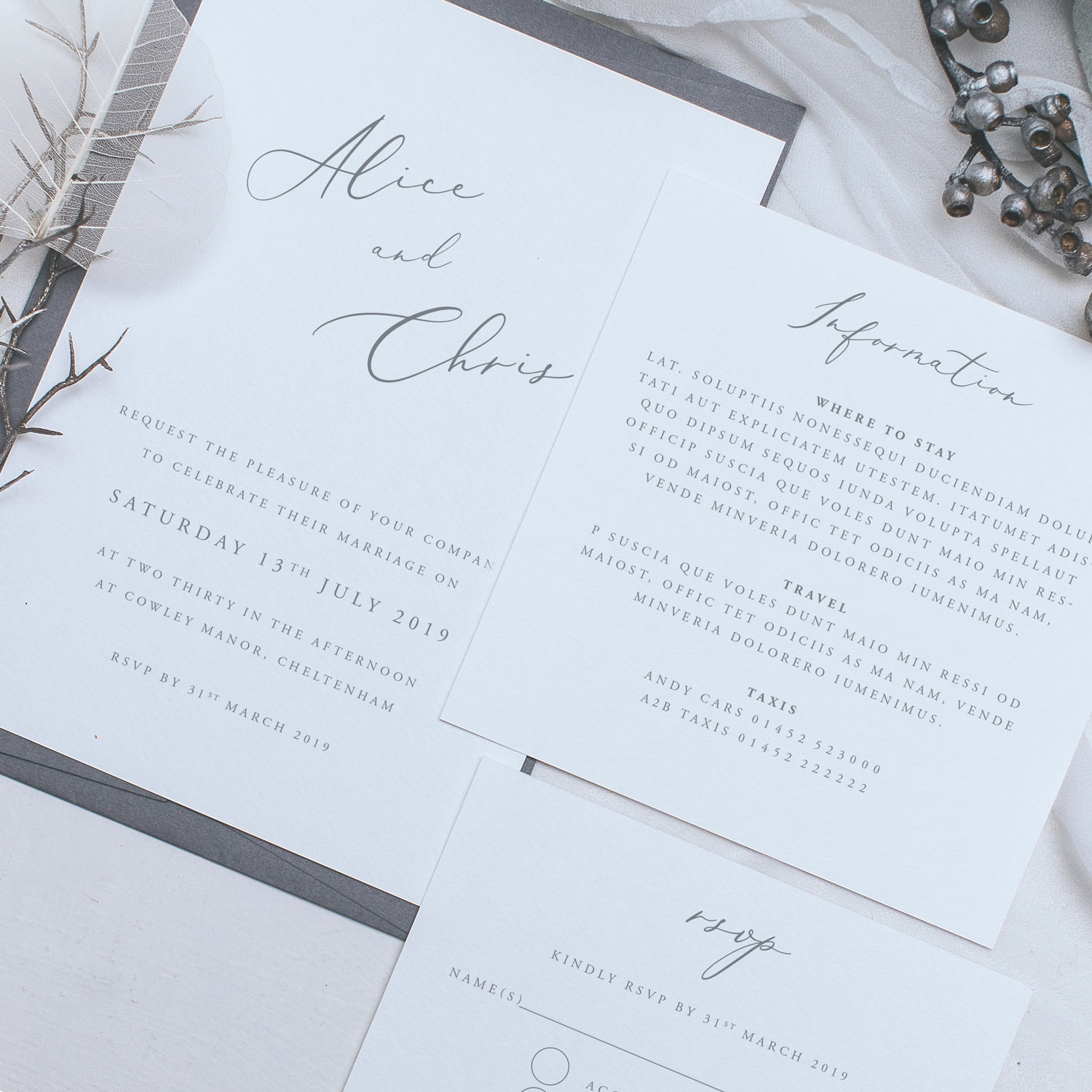 Wedding Invite Set - Simple Invitations