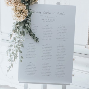 Beautifully Simple Wedding Table Plan featuring a cute Knot Illustration - Wedding Seating Chart - Printed