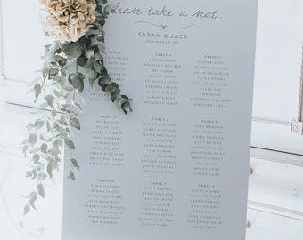 Beautifully Simple Wedding Table Plan featuring a cute Knot Illustration - Wedding Seating Chart - Printed