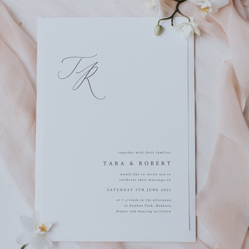 Modern wedding invite. Timeless and Elegant wedding invitation. Simple and Stylish wedding invitations. image 5