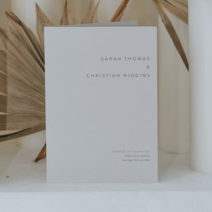 Order of service template - printed order of service - church wedding ceremony program- wedding ceremony program template