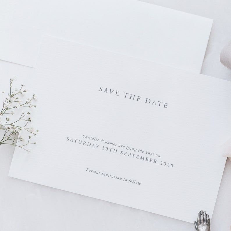 Classic and Elegant Save the Date Cards. Simplistic Save the Date Cards. Printed Save the Date Cards. image 1