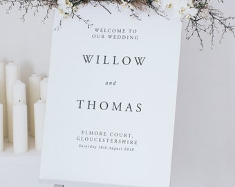 Elegantes Hochzeit Willkommensschild - Hochzeitsschild - Willkommensschild - Personalisiert