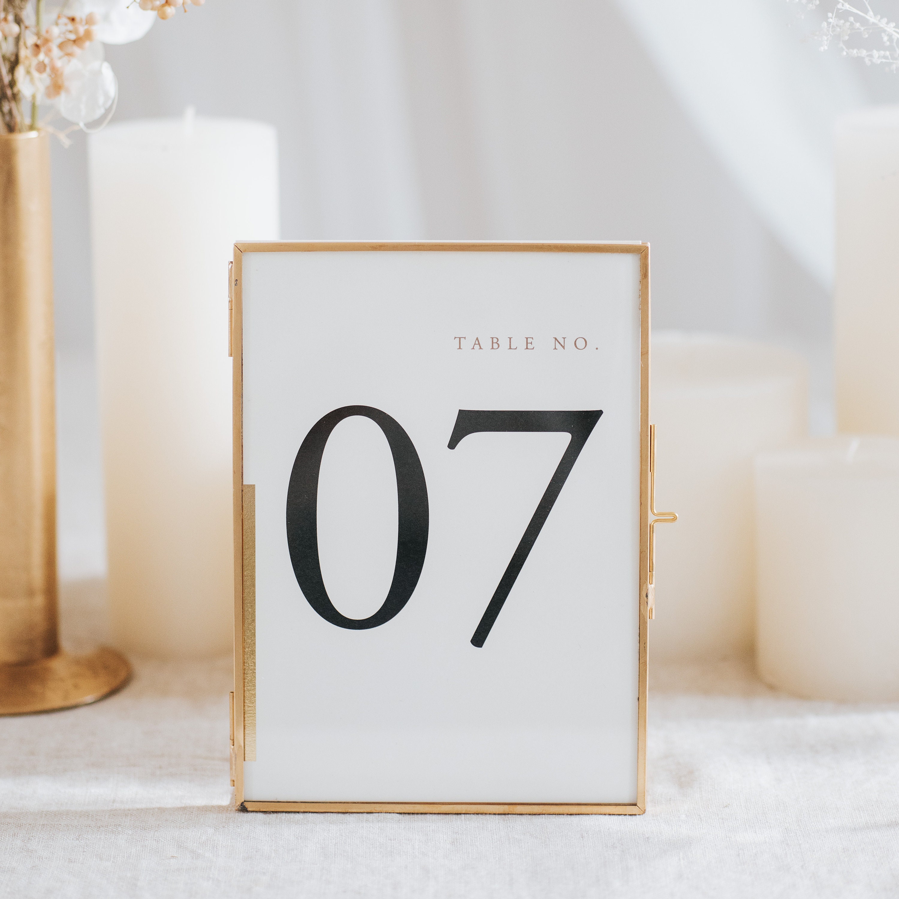 Gold & Black Table Numbers For Wedding