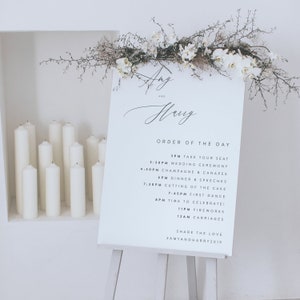 Stylish Order of the Day Sign - Wedding Sign - Order of Events Sign - Personalised Wedding Signage - Printed