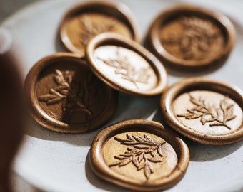 Gold Wax Seal - Flower wax seal design - Wax Seal Sticker