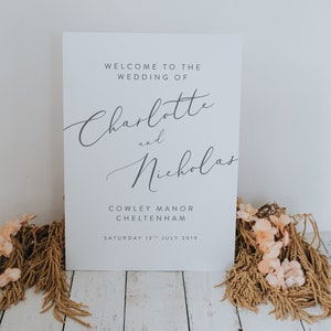 Romantic Wedding Welcome Sign Wedding Sign Welcome Sign Personalised Welcome to our Wedding Sign Acrylic Sign Foam Board Printed image 10