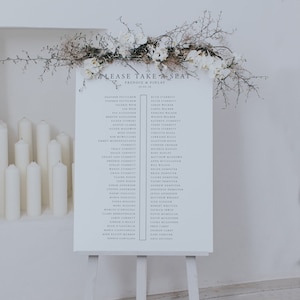 Elegantly Simple Table Plan Seating Chart featuring Calligraphy Style Fonts Wedding Seating Plan image 2