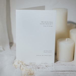Wedding Order of service with gold and black ink