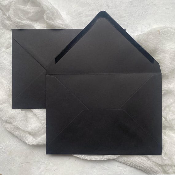 Black Envelopes for Wedding Invites | A5 for C5 | 5x7 Envelopes | Wedding Envelopes
