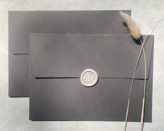 Dark Grey envelopes | greu envelopes for wedding invites | Smoke C5