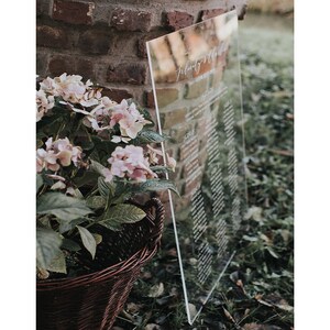 Beautiful Transparent Acrylic Table Plan - Wedding Table Plan Board