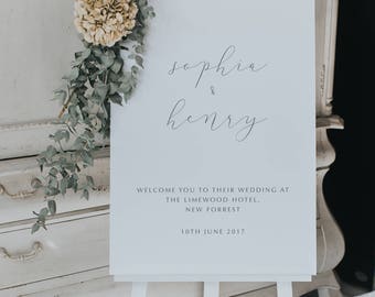Modern and Simple Wedding Welcome Sign - Wedding Sign - Welcome Sign - Personalised Welcome to our Wedding Sign
