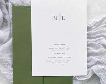 Wedding Logo Invite Design | Invitations | Floral Invite | Boho Wedding Stationery | Printed Invite | Wildflower | Save the Dates