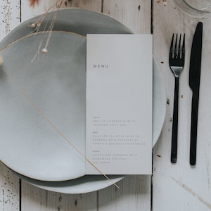 Karty menu weselnego - szablon karty menu - szare menu weselne - karty menu