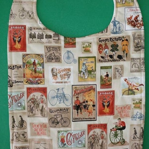 Adult/Teen Special Needs Bib in a Vintage Bicycle Print FREE SHIPPING