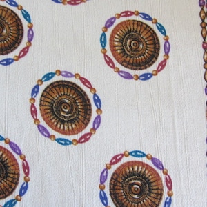 Jewel Toned Geometric Designs Rayon Challis Print with Border - 2 Yards  FREE SHIPPING