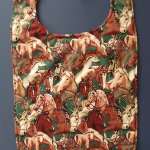 Adult /Teen Special Needs Bib in a Horse Print FREE SHIPPING