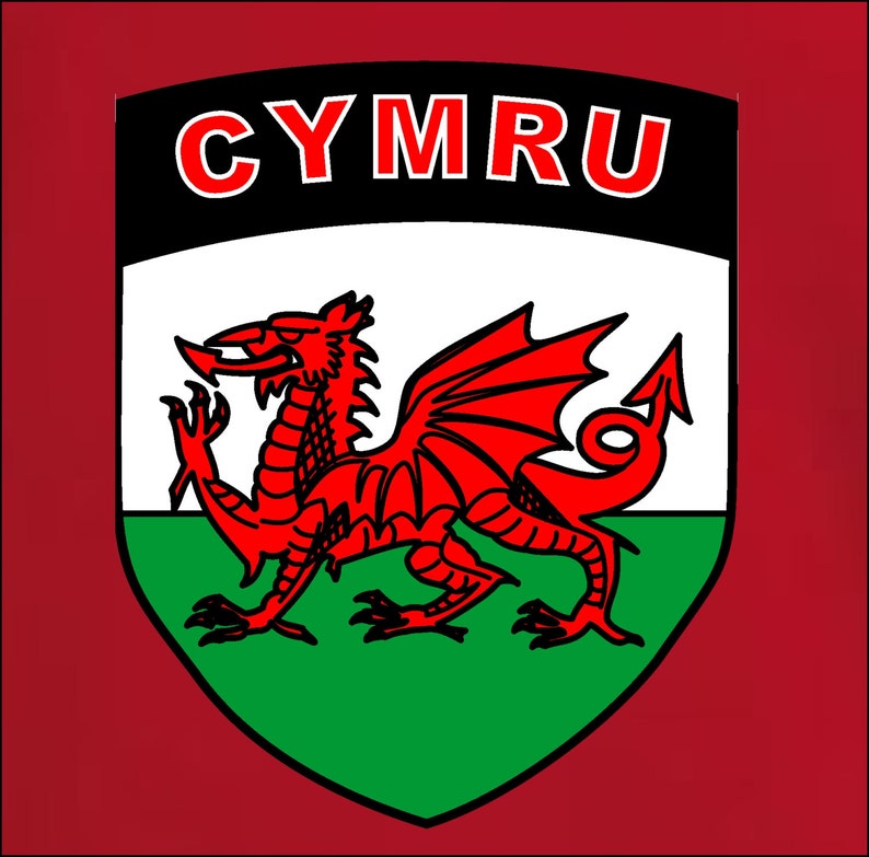 Wales Welsh Cymru Retro Football / Rugby Team Flag National | Etsy