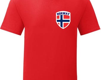 Norway T-Shirt Norge Norwegian Football Fan Shield Unisex Adult Jersey Top