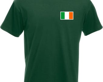 Republic Of Ireland Eire Irish Flag T-Shirt Green Tricolour Unisex Adult Cotton