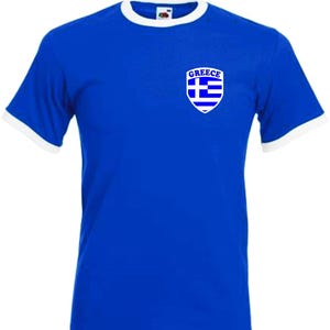 Greece Greek Retro Style Football Soccer Team 100% Cotton Adult T-Shirt