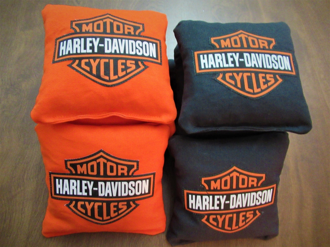 Resin Filled Corn Hole Bags 8 Harley Davidson With Game & Etsy