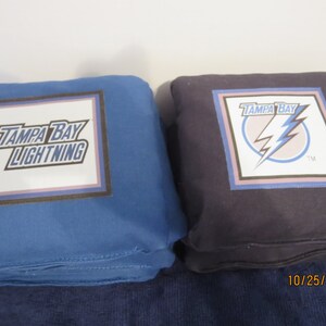 Corn Hole Bags (8) Tampa Bay Lightning with Game & Scoring Rules