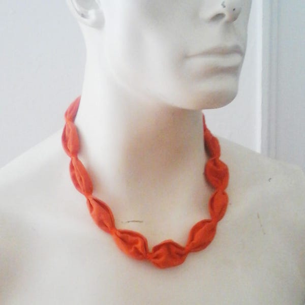 Cooling necklace, fabric necklace, water crystals,orange, natural heating relief, hot flashes, sports, travel, non allergenic, Mother's Day