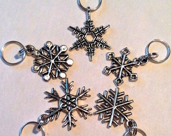Snowflake Charms Zipper Pulls Set of 5 Party Favors Frozen Charm Bracelet FAST shipping from U.S.