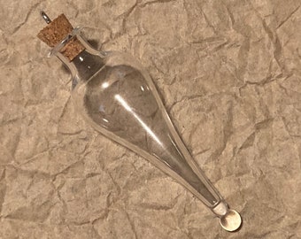 EMPTY Ampoule Vial Amphora Style Liquid Luck Glass Bottle Pendant Hand Blown