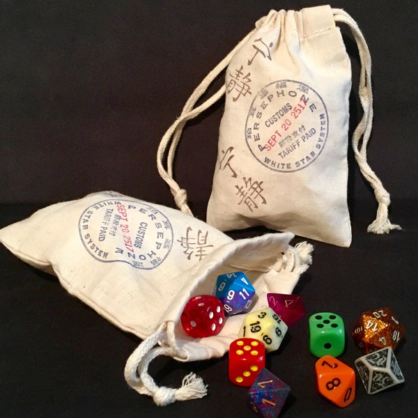 Bolsa de dados con sellos personalizados de Firefly Serenity Persephone, bolsa de piezas de juego