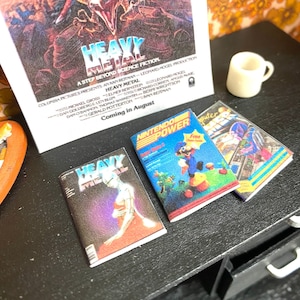 Printable 80&#39;s Nerd magazines Gamer Computer Dollhouse Diorama