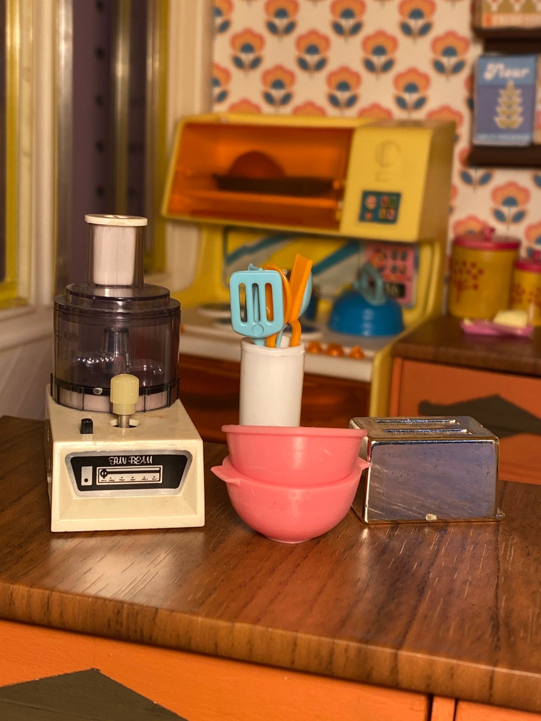 Miniature Kitchen Accessories Set of Two Bowls Pink 16 Etsy