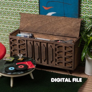 Lundby Scale Vintage Record Player Cabinet SVG: Dollhouse Diorama (Digital File)