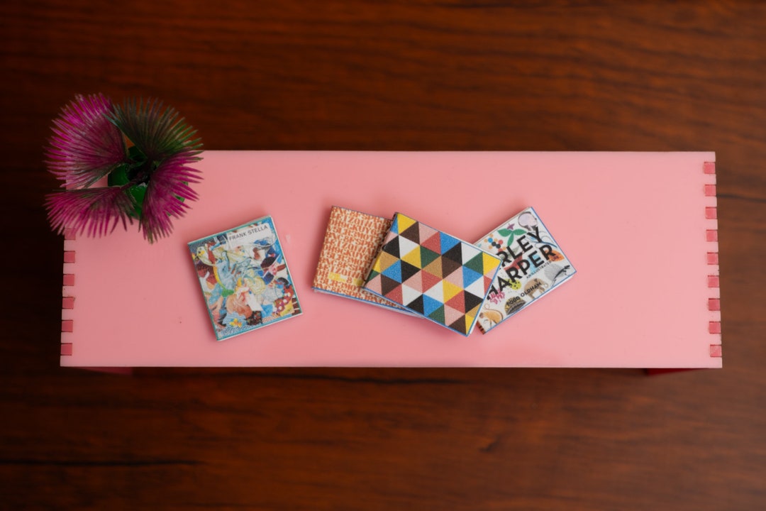 Printable Miniature Coffee Table Books, Modern Dollhouse Art Books for