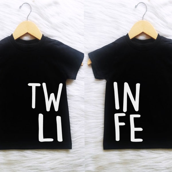 AL SIZES Customizable COLORS twin life twins matching tees tshirts t-shirt boys girls onesies