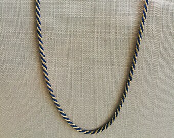 VintageTrifari twisted blue and gold rope necklace